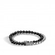 John Hardy sterling silver Classic Chain double wrap bracelet with black onyx, 6mm bracelet with pusher clasp, size M