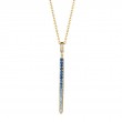 Penny Preville 18K Yellow Gold Watercolor Ombre Blue Sapphire Pointed Bar Enhancer