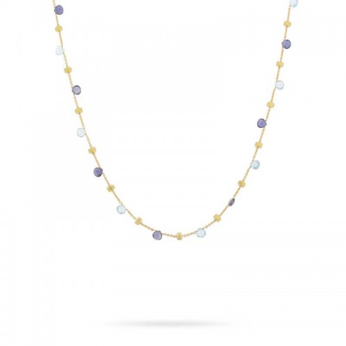 Marco Bicego Paradise Yellow Gold Iolite and Blue Topaz Short Necklace