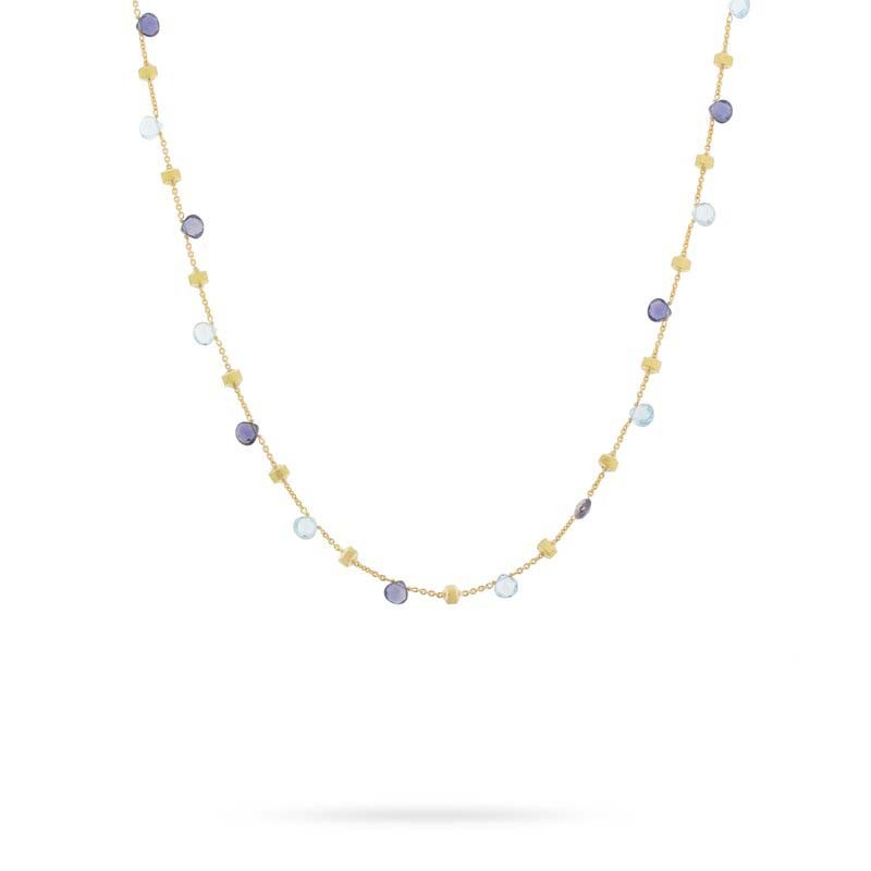 Marco Bicego Paradise Yellow Gold Iolite and Blue Topaz Short Necklace