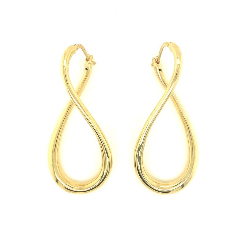 Lisa Nik 18k yellow gold Golden Dreams curved drop earrings