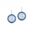 Kwiat Drop Earrings with Diamonds and Sapphires