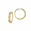 Penny Preville 18K Yellow Gold Small Leaf And Round Diamond Hoop Earrings