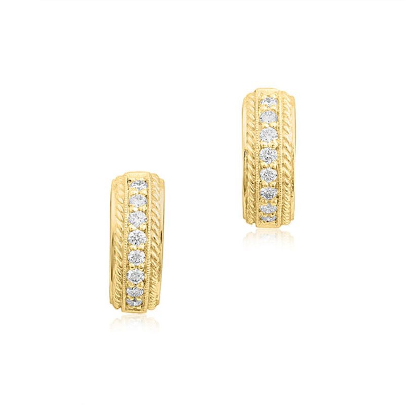 Penny Preville 18K Yellow Gold Classic Pave Cuff Diamond Earrings