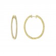 Penny Preville 18K Yellow Gold Oval Inside/Out Diamond Hoop Earrings