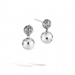 Classic Chain Hammered Silver Drop Earrings