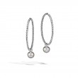 John Hardy sterling silver Classic Chain full closure hoop earrings with Tahitian pearls, 9.5-10mm pearls, 41mm earrings