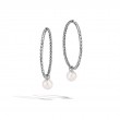 Classic Chain Transformable Hoop Earring, Silver, 10MM Pearl