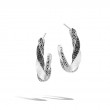 Classic Chain Twisted Hammered Hoop Earrings