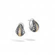 Dot Buddha Belly Earring in Silver, Hammered 18K Gold