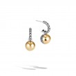 Classic Chain Hammered 18K Gold & Silver Drop Earrings