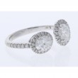 Norman Silverman 18K White Gold Rhodium Plated Oval Diamond Halo Negative Space Ring