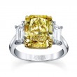 Norman Silverman Platinum And 18K Yellow Gold Yellow And White Diamond Ring