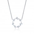 Norman Silverman 18K White Gold Rhodium Fancy Shape Diamond Bar Circle Pendant Necklace