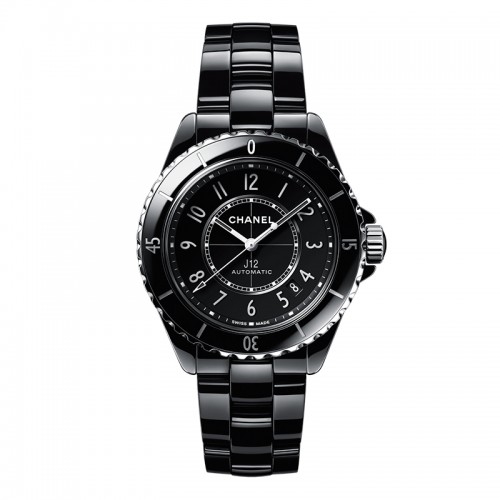 Chanel J12 black ceramic 38mm black dial on black ceramic bracelet