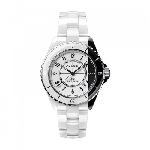 Chanel J12 Paradoxe white/black ceramic and steel white/black dial on white ceramic bracelet