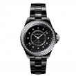 Chanel J12 black ceramic 38mm diamond bezel black diamond dial on black ceramic bracelet