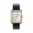 Chanel Boy-Friend Watch 18k rose gold 37 x 28.6mm diamond bezel beige dial on leather strap with 18k rose gold buckle