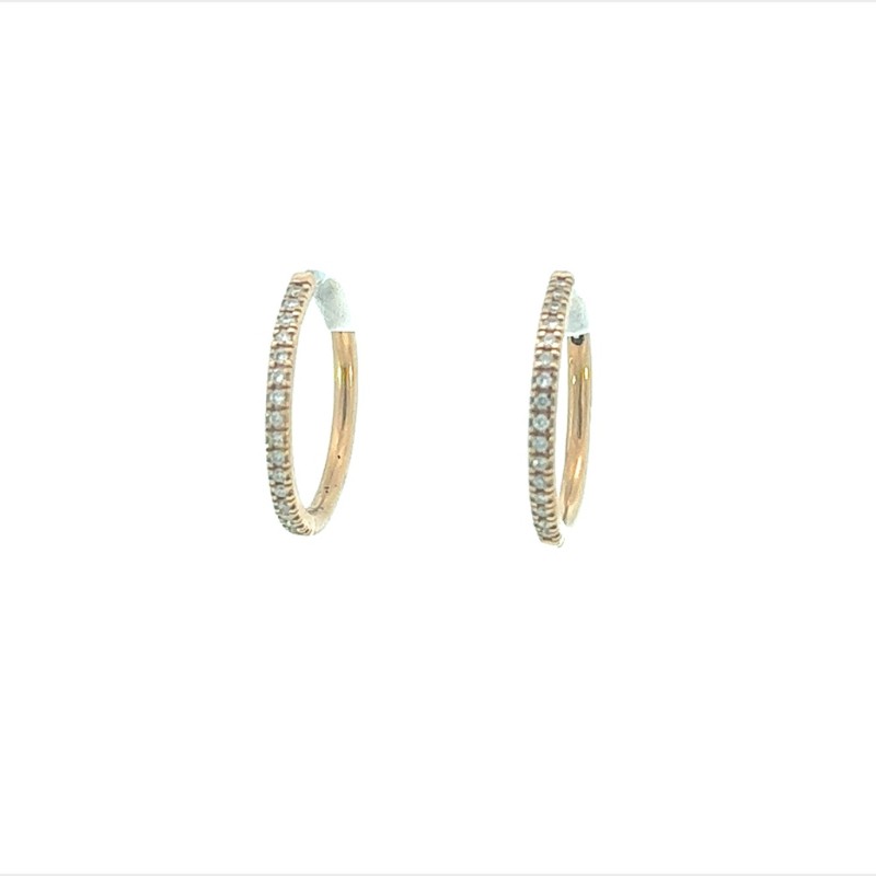 Lisa Nik 18k rose gold Sparkle diamond hoop earrings weighing 0.16 carat total weight