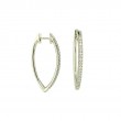 Lisa Nik 18k white gold rhodium plated Sparkle pear shape hoop earrings with diamonds weighing 0.30 carat total weight