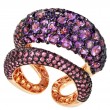 Etho Maria 18K Rose Gold Amethysts And Pink Sapphire Open Space Ring