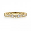 Gabriel & Co 18K Yellow Gold Stackable Alternating Baguette (Apprx. 0.42Ct) And Round Diamond (Apprx. 0.14Ct) 3/4+ Band