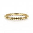 Gabriel & Co 18K Yellow Gold Stackable 1.9mm Flat Beaded Band, Size 6.5
