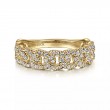 Gabriel & Co 18K Yellow Gold Stackable Chain Link Diamond Ring