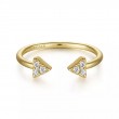 Gabriel & Co 18K Yellow Gold Stackable Pave Diamond Triangle Split Ring
