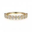 Gabriel & Co 18K Yellow Gold Stackable Bezel Diamond Stacking Band