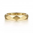 Gabriel & Co 18K Yellow Gold Contemporary Faceted Band, Size 6.5