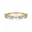 Gabriel & Co 18K Yellow Gold Stackable 1.5mm Halfway Marquise Shape Bujukan Stackable Band