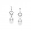 Mikimoto Platinum Classic Drop Earrings With White South Sea Pearls And Diamonds
