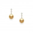 Mikimoto Golden South Sea Cultured Pearl And Diamond Earrings
