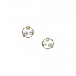 Mikimoto 18k yellow gold Japan collections cluster pearl stud earrings, 3-4mm/A+ akoya pearls