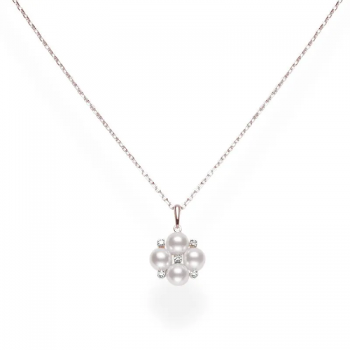 Mikimoto 18k rose gold Japan collections pearl pendant necklace