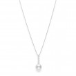 White 18 Karat Pendant With 4=0.72Tw Round Diamonds And One 12.00Mm Round White South Sea Pearl 19.5 Adjustable Chain