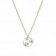 Mikimoto 18k yellow gold Japan collections circle pendant necklace with 3 pearls, 3-4mm/A+ akoya pearls, 16-18
