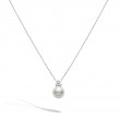 Mikimoto 18K White Gold Rhodium Plated White South Sea Pearl Pendant Necklace With Diamonds