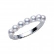 Mikimoto 18k white gold Japan Collection pearl ring with seven pearls, 3.5mm/A+ Akoya pearls, size 6.5