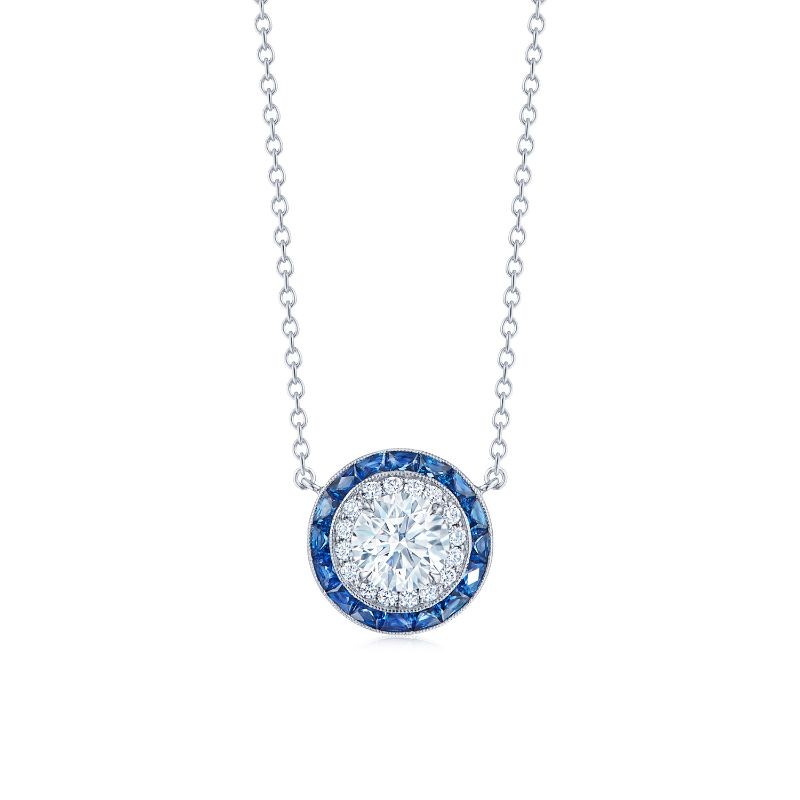 Kwiat Pendant with Diamonds and Sapphires