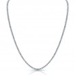 Norman Silverman 18K White Gold Rhodium Plated 3 Prong Diamond Straight Line Necklace