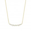 Penny Preville 18K Yellow Gold Stardust Curved Diamond Cluster Bar Necklace