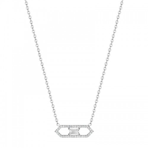 Penny Preville 18K White Gold Open Deco Diamond Necklace