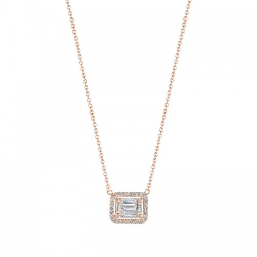 Penny Preville 18K Rose Gold Illusion Setting Diamond Pendant Necklace