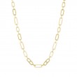 Penny Preville 18K Yellow Gold Plain And Beaded Large Link Necklace