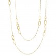 Penny Preville 18K Yellow Gold Large Texture And Oval Stations Flat Link Signature Chain Necklace
