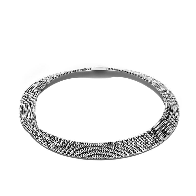 Chain Classic Sterling Silver Rata Chain Collar Necklace, 18