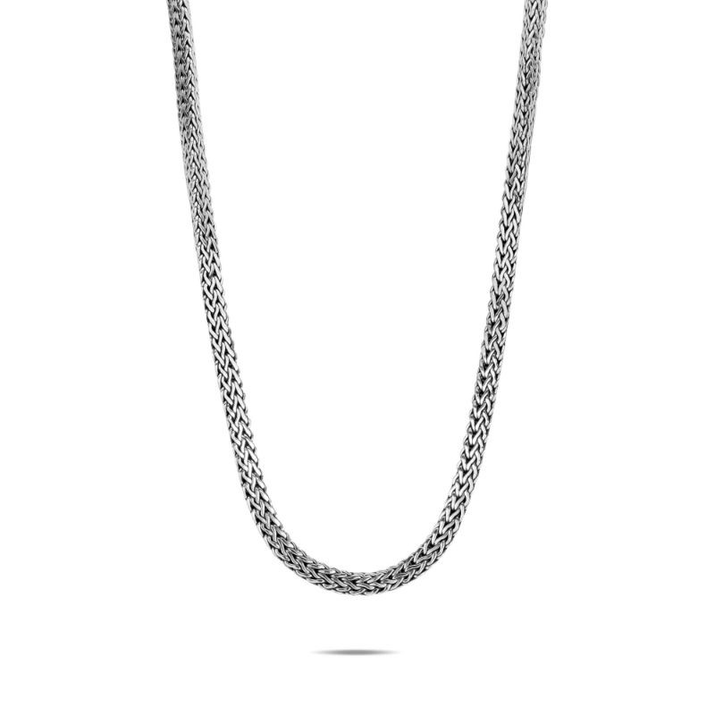 John Hardy sterling silver Classic Chain tiga necklace, 8mm necklace with pusher clasp, 18