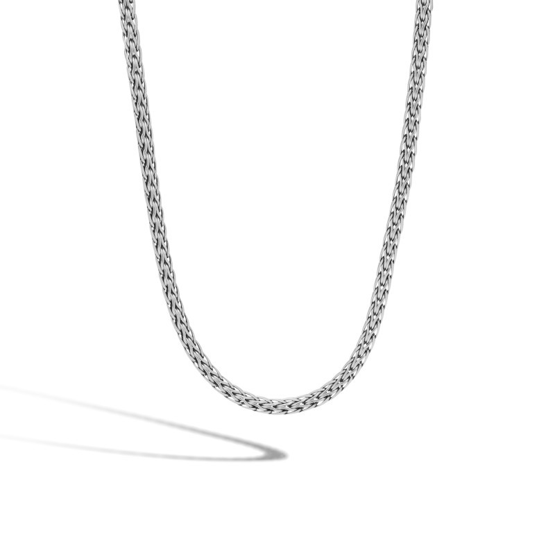 Classic Chain 18 3.5mm Woven Necklace in Silver